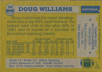 1982 Topps #508 Doug Williams Back