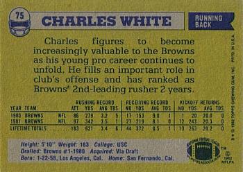 1982 Topps #75 Charles White Back