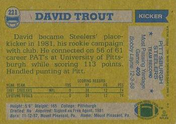 1982 Topps #221 David Trout Back