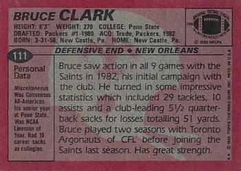 1983 Topps #111 Bruce Clark Back
