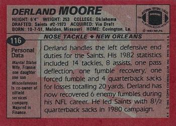 1983 Topps #116 Derland Moore Back