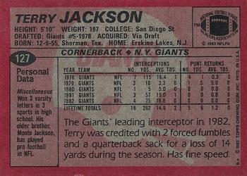 1983 Topps #127 Terry Jackson Back