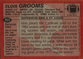 1983 Topps #157 Elois Grooms Back