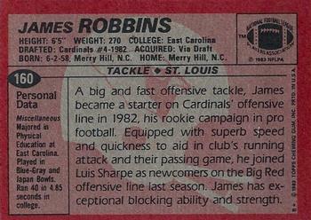 1983 Topps #160 James Robbins Back