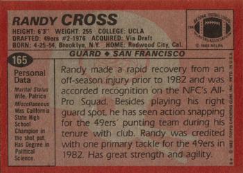 1983 Topps #165 Randy Cross Back
