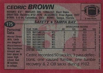 1983 Topps #175 Cedric Brown Back