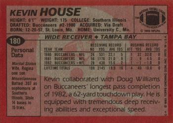 1983 Topps #180 Kevin House Back