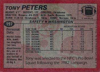 1983 Topps #197 Tony Peters Back