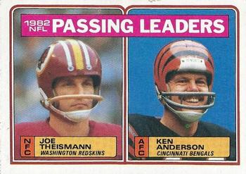 1983 Topps #202 1982 Passing Leaders - Joe Theismann / Ken Anderson Front