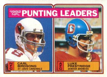 1983 Topps #207 1982 Punting Leaders - Carl Birdsong / Luke Prestridge Front