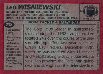 1983 Topps #218 Leo Wisniewski Back