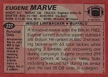 1983 Topps #227 Eugene Marve Back