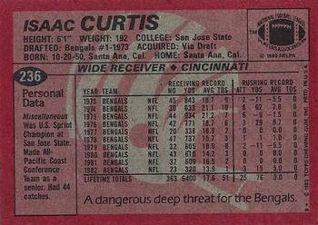 1983 Topps #236 Isaac Curtis Back