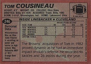 1983 Topps #246 Tom Cousineau Back