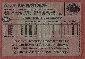1983 Topps #254 Ozzie Newsome Back