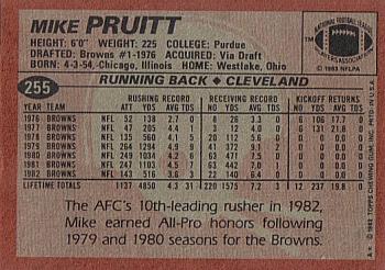 1983 Topps #255 Mike Pruitt Back