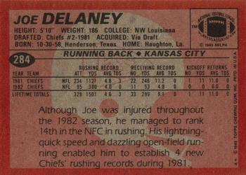 1983 Topps #284 Joe Delaney Back