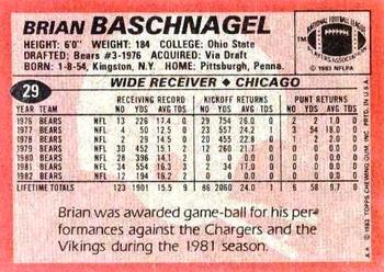 1983 Topps #29 Brian Baschnagel Back