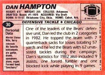 1983 Topps #30 Dan Hampton Back