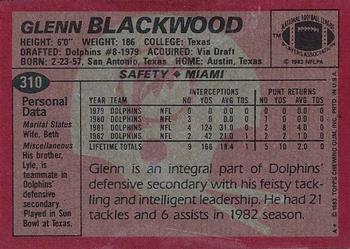 1983 Topps #310 Glenn Blackwood Back