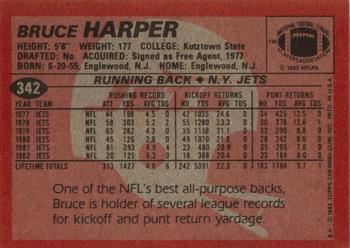 1983 Topps #342 Bruce Harper Back