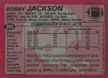 1983 Topps #343 Bobby Jackson Back