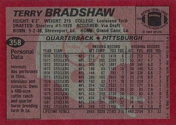 1983 Topps #358 Terry Bradshaw Back