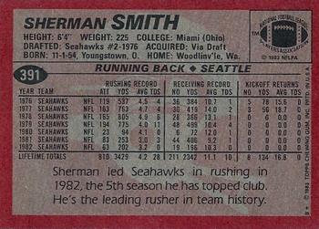1983 Topps #391 Sherman Smith Back