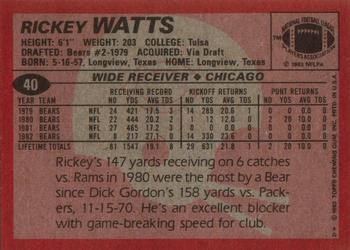 1983 Topps #40 Rickey Watts Back