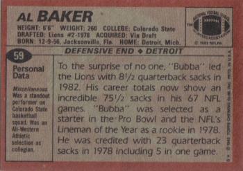 1983 Topps #59 Al Baker Back