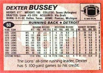 1983 Topps #60 Dexter Bussey Back