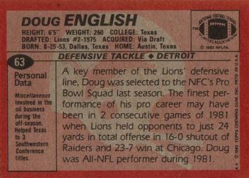 1983 Topps #63 Doug English Back