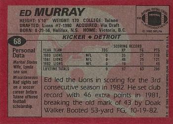 1983 Topps #68 Ed Murray Back