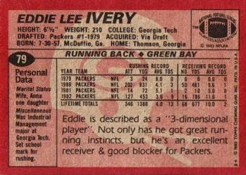 1983 Topps #79 Eddie Lee Ivery Back