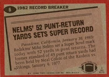 1983 Topps #6 Mike Nelms Back