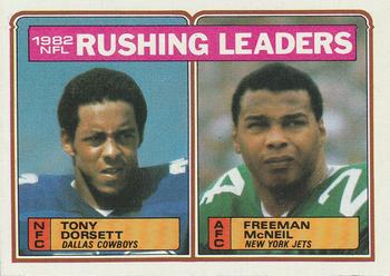 1983 Topps #204 1982 Rushing Leaders - Tony Dorsett / Freeman McNeil Front