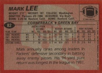 1983 Topps #82 Mark Lee Back
