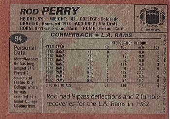 1983 Topps #94 Rod Perry Back