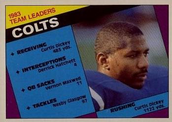1984 Topps #10 Colts Team Leaders - Curtis Dickey Front