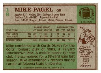 1984 Topps #18 Mike Pagel Back