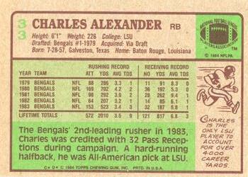 1984 Topps #33 Charles Alexander Back