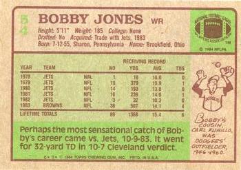 1984 Topps #54 Bobby Jones Back