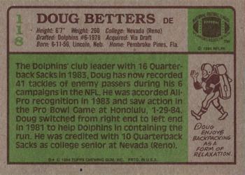 1984 Topps #118 Doug Betters Back
