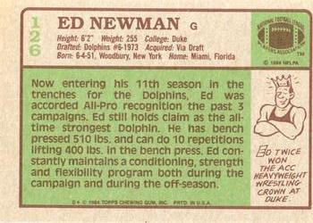 1984 Topps #126 Ed Newman Back