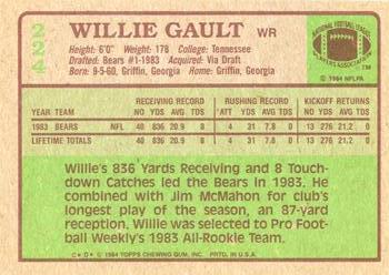 1984 Topps #224 Willie Gault Back