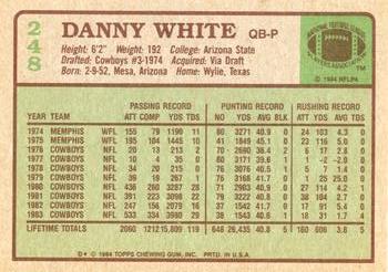 1984 Topps #248 Danny White Back