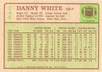 1984 Topps #248 Danny White Back