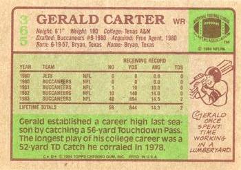 1984 Topps #365 Gerald Carter Back