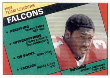 1984 Topps #208 Falcons Team Leaders - William Andrews Front