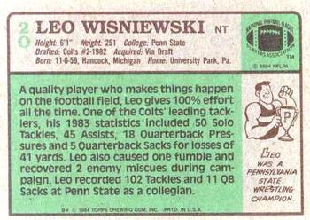 1984 Topps #20 Leo Wisniewski Back